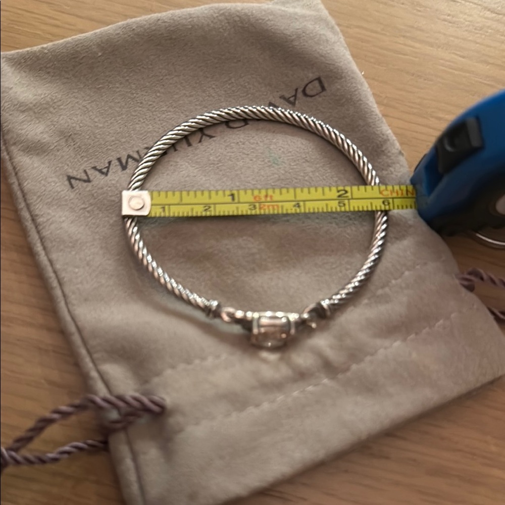 David Yurman Silver Bracelet with Pink Gemstone small - Picture 4 of 4